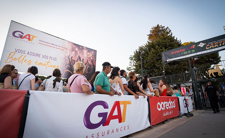 stand de GAT ASSURANCES lors de la 58e édition du Festival International de Carthage