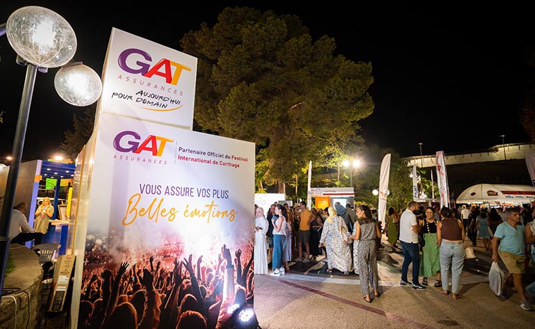 stand de GAT ASSURANCES lors de la 58e édition du Festival International de Carthage